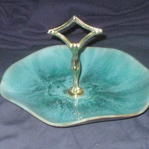 Vintage Blue Mountain Pottery 1-Tier Green Candy Dish